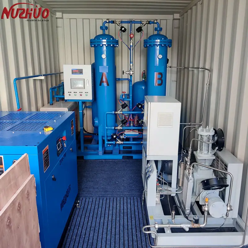 NUZHUO 2024 Factory Wholesale Container Type Oxygen Generator Plant PSA O2 Generator With Cylinder Fill
