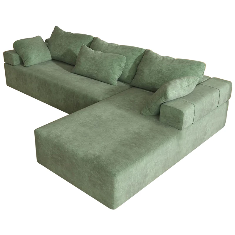 Sectional Modular Elegant Sofas Combination Couch Living Room I/l-shape Sofa Bed De Salon Green Sofa Set Modern Micro Sude /