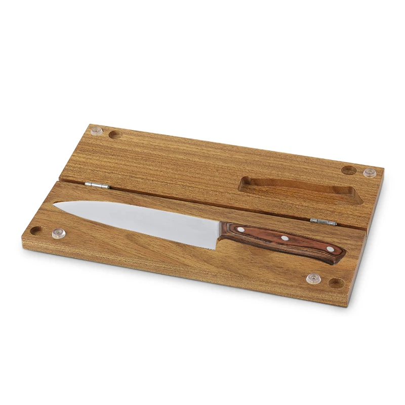KingGear Outdoor Camping Wood Cutting Board Custom Logo Wood Chopping Board With Knife