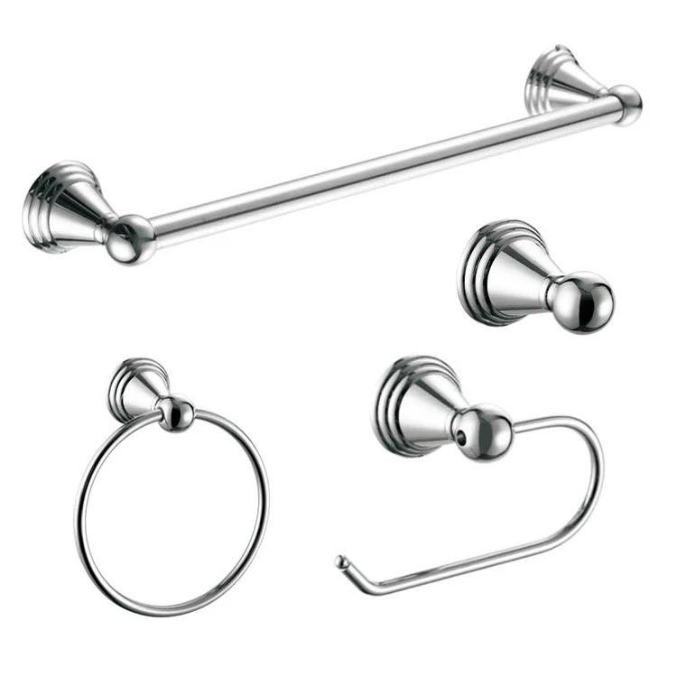 KAIIY Hotel Modern Wall Mounted Four Pieces Stainless Steel Bathroom Accessories Set