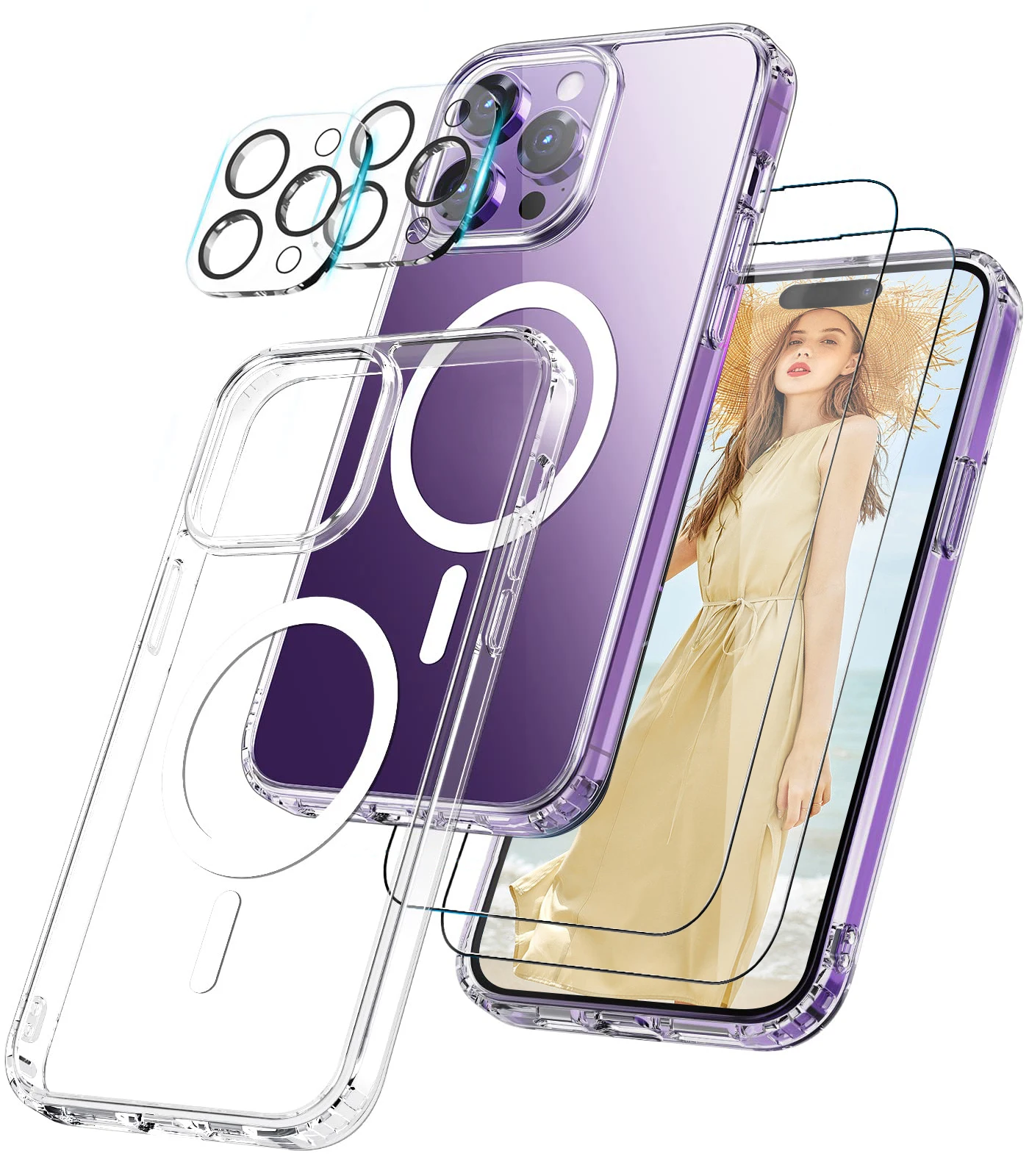 Amazon Best Selling 3 in 1 Phone Case with tempered Glass Screen Protector Camera Protector For iPhone 15 14 13 12 11 Pro Max