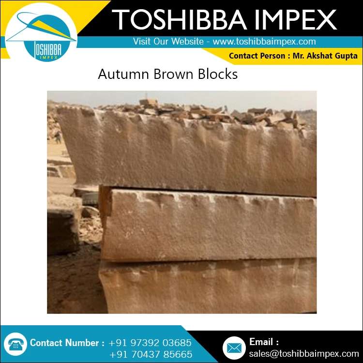 Raw Block Autumn Brown Sandstone All Indian Natural Stone Best Quality Stone