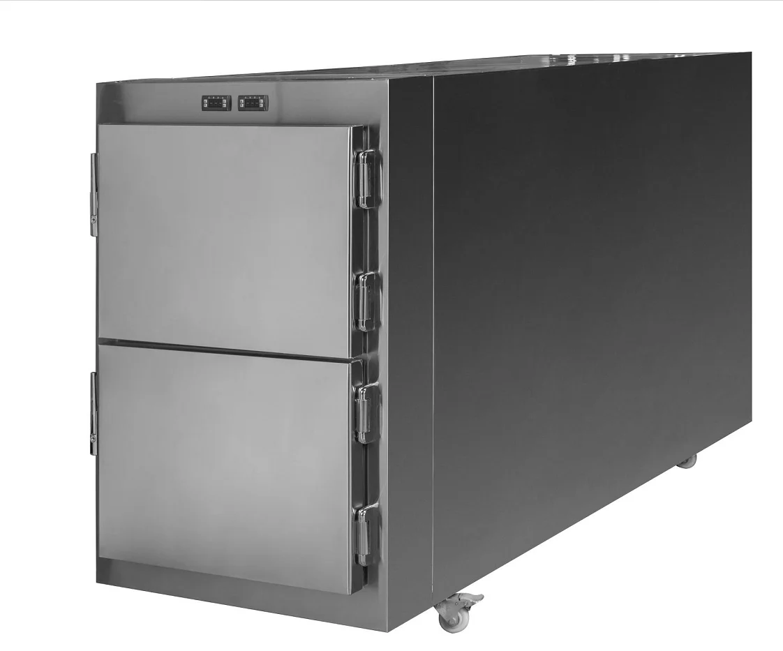 2 corpse mortuary chamber freezer cold storage for mortuary with stainless steel refrigerator
