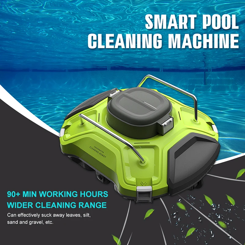 Underwater Cordless Robotic Pool Cleaner Robot Pool Vacuum Cleaner for Swimming Pools  Lasts 150 Mins
