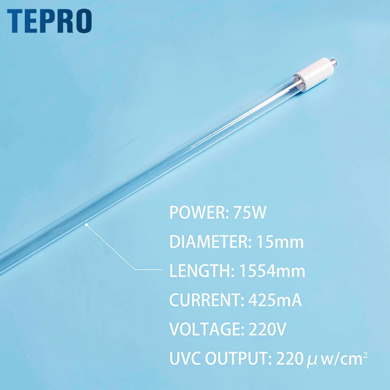 G64T5L 17w 40w 55w 75w 79w Quartz Glass Uvc Ultraviolet Sterilizing Light Double End Single Pin 254nm 185nm Uv Germicidal Lamp