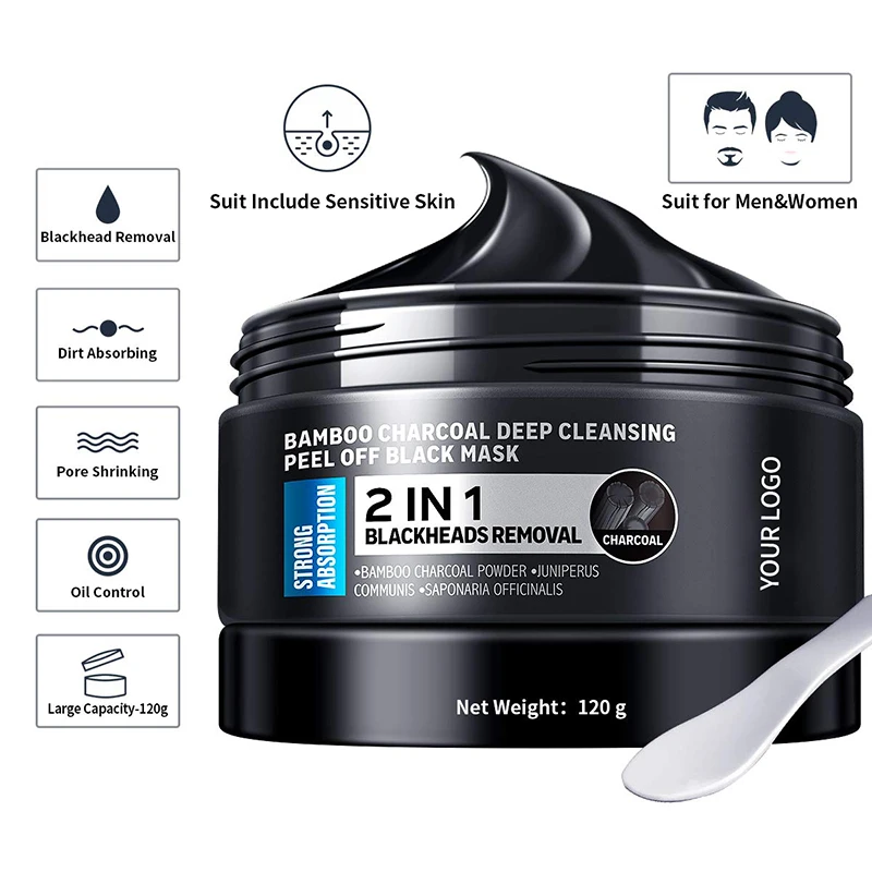 Natural Deep Cleansing Men Women Bamboo Charcoal Black Head Peel Off Mud Facial Face Mask