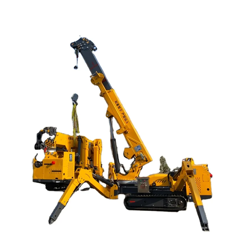 Spider Crawler Crane 3 Tons Cantilever Electric Articulated Arm Spider Crane With Human Basket