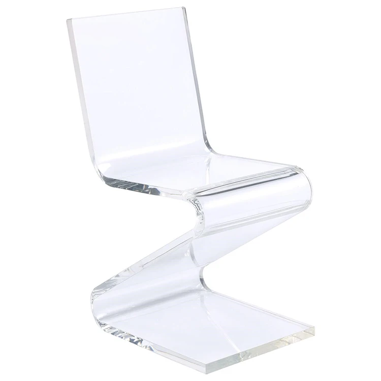 Лидер продаж новый современный роскошный пользовательский сигзаг прозрачный акриловый Сияющий стул Z-типа для