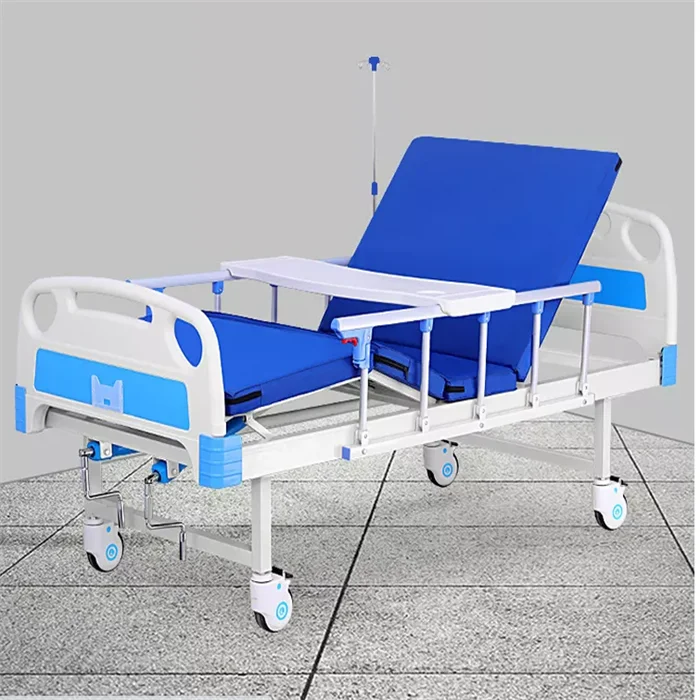 EU-HB301 Two 2 Function Hospital Bed Manual Metal Hospital Bed With Toilets Prices Hospital Medical Patient Bed Manufacturer