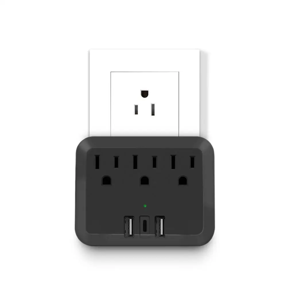 Новый продукт, розетка на 3 розетки переменного тока и 3 USB с USB C PD 18 Вт, американская стандартная розетка