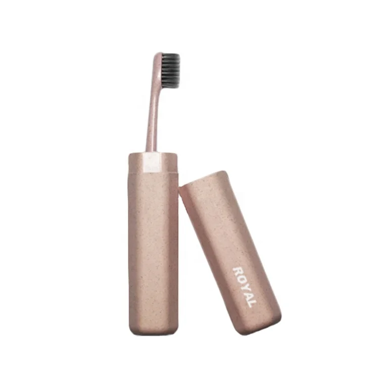 
eco friendly charcoal wheat straw toothbrush with case <span style=