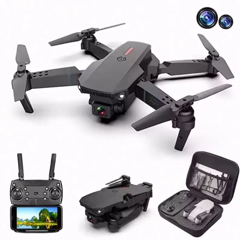 E88 Pro 4k Optical flow camera Mini Drone with Camera Wholesale 3.7v1800mah Dron Anti Professional 4k Battery Plastic