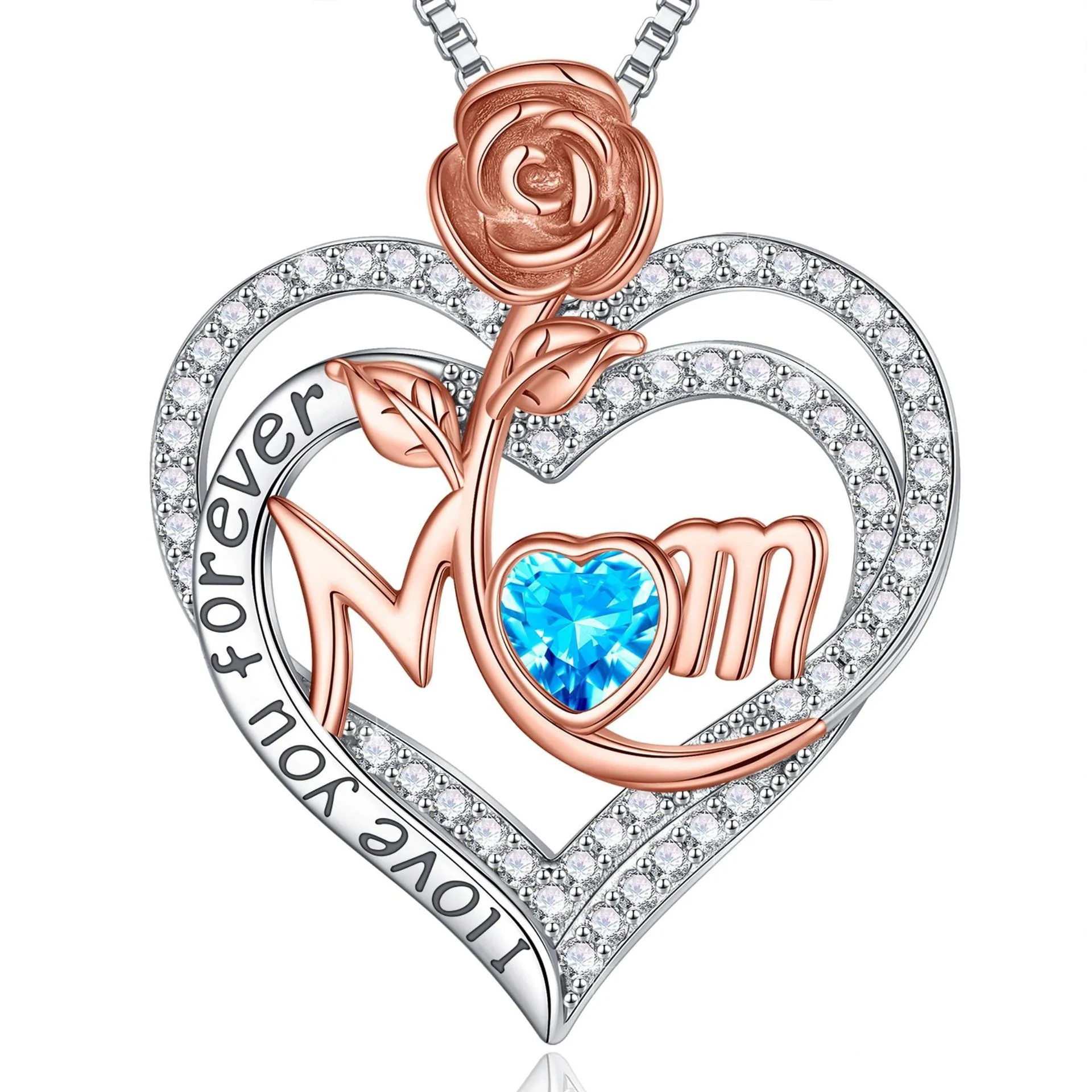 Mama Zircon Letter Name Heart Necklace for Women Zircon 18K Gold 925 sterling silver Charm chain Choker Pendant Fashion Jewelry