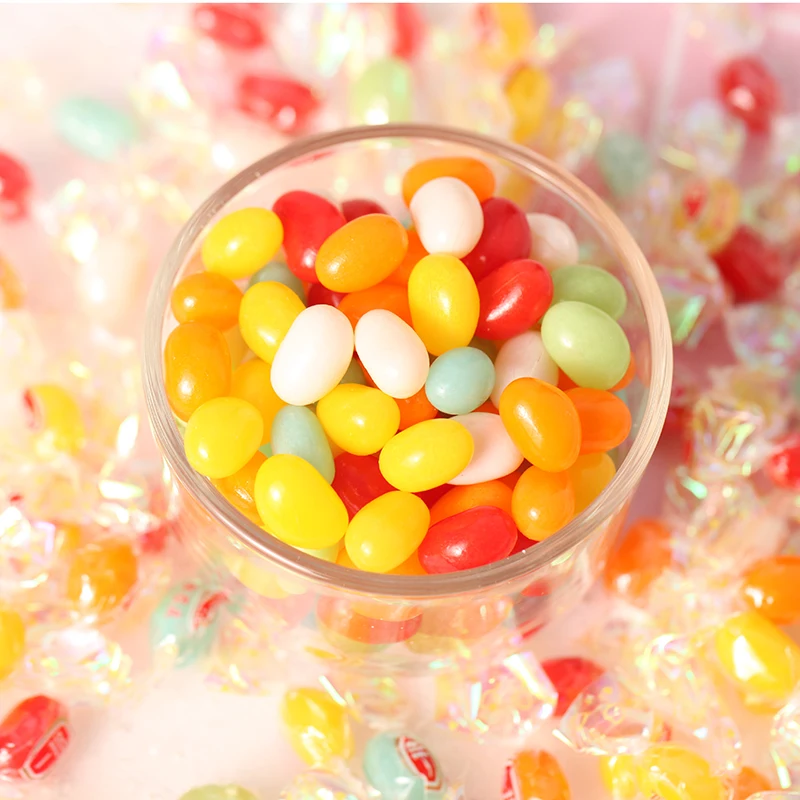box wholesale colorful jelly fruit flavor candy toys kids jelly beans candy  Gummy candy