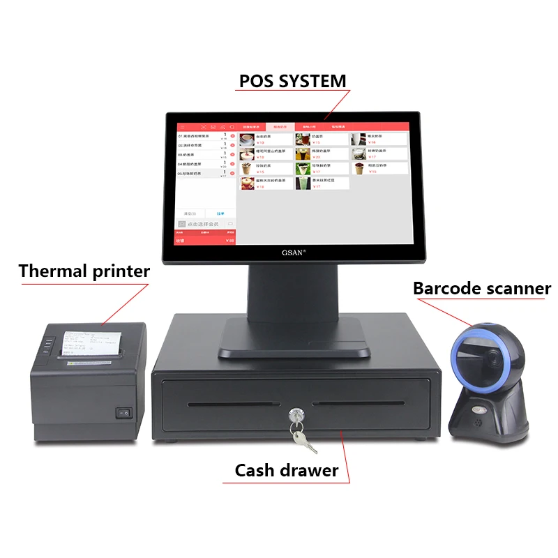 Factory Direct 15inch Touch Complete POS System for Retail Simple Design Pos System with Software Supermarket