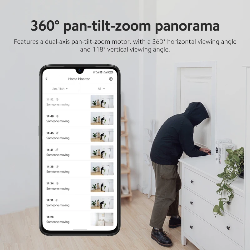 Xiaomi Smart IP Camera 2K PTZ Pro 1296P 360 Panoramic Webcam With Bluetooth Gateway 2.4GHz 5GHz WiFi Baby Security Home Monitor