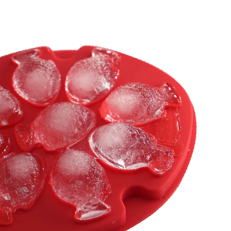 Hot Selling Silicone DIY Mold Fish Shaped Large Silicone Mold Round Circles Block Ice Cube Tray