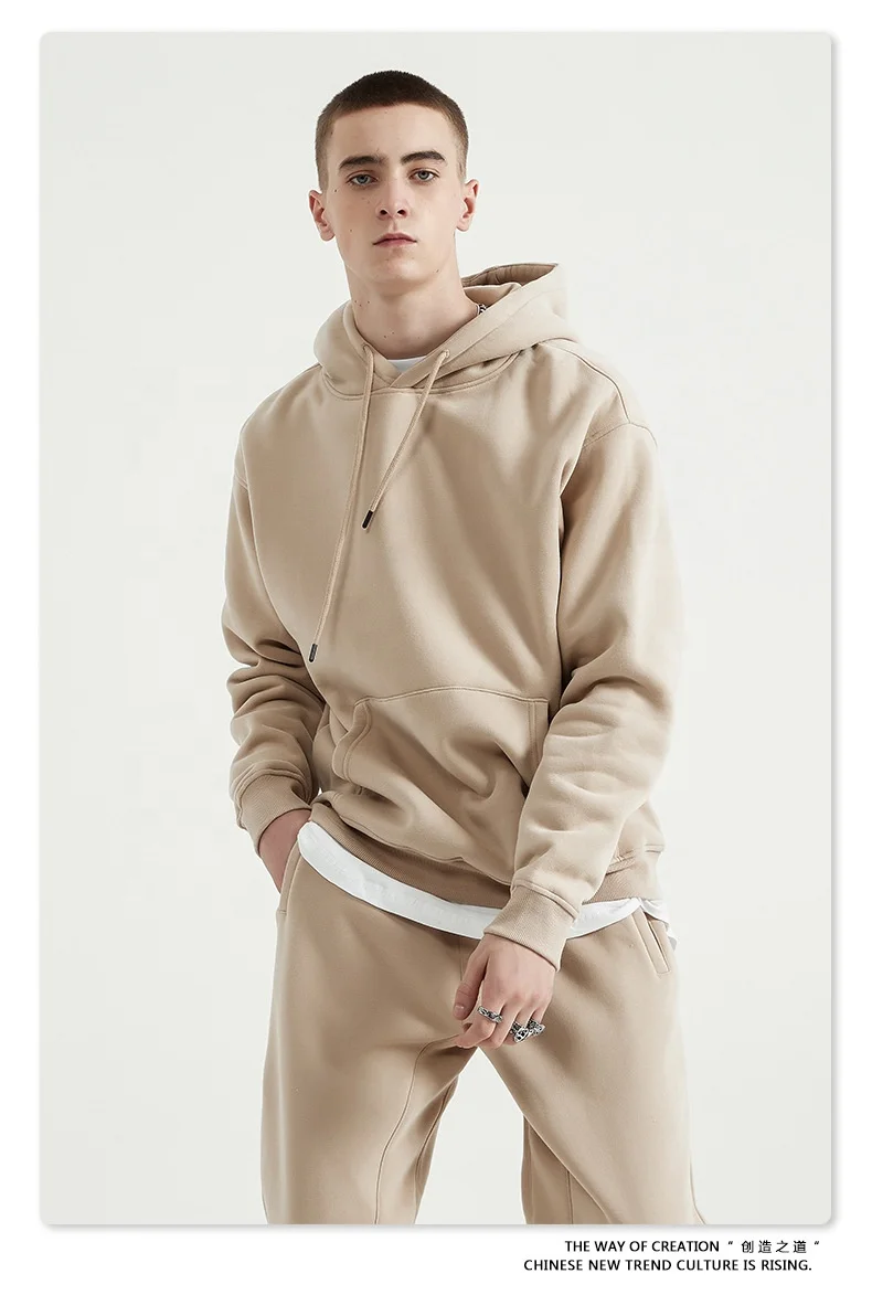 Custom embroidery with logo mens hip hop streetwear wholesale heavy weight sweatshirt pink private label kangaroo pocket hoodies