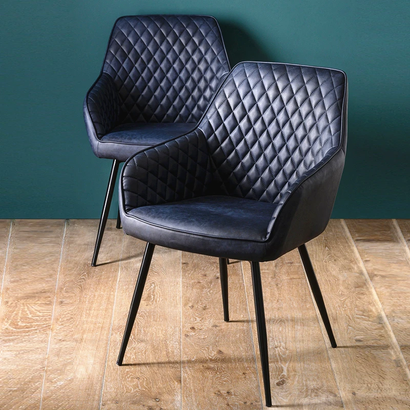 Nordic Style Design Modern Dining Room Furniture Leather Dining Chair And Velvet Metal Leg Dining Chair