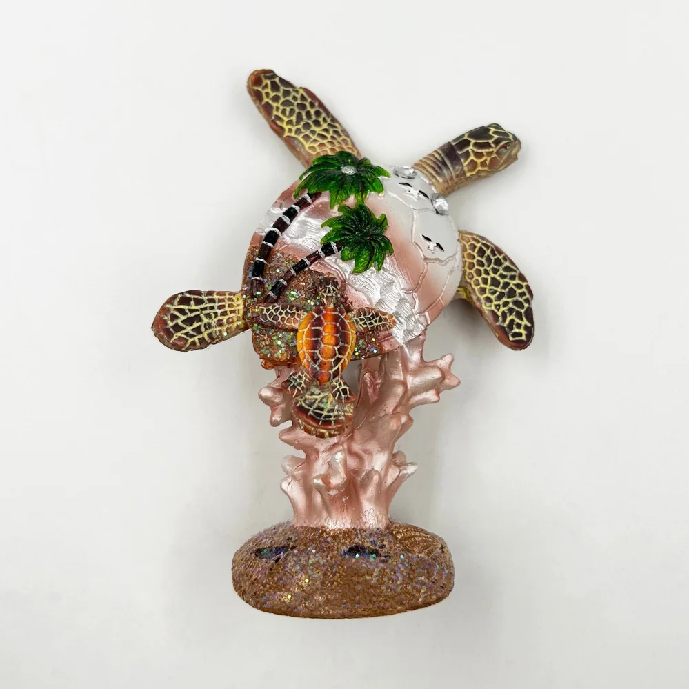 Customized LOGO Resin Crafts Beach Turtle Decoration Creative Tourism Souvenir Coral Mother Child Turtle Sculpture
