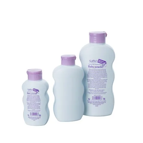 Custom Grefillable HDPE White Plastic Empty Baby Talkum Talcum Powder Container Bottle And Jar Manufacturer With Sifter, Puff