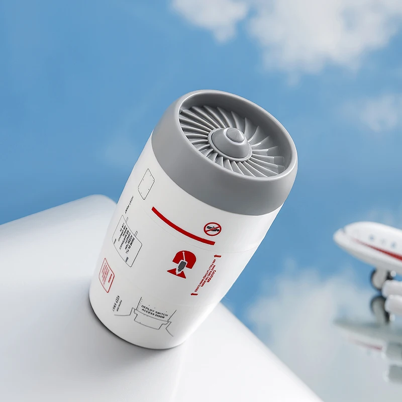 China Novel Personalized Aviation  Mug Air Engine Shaped Suction Cup 350ml Stainless Steel No Fall Mug