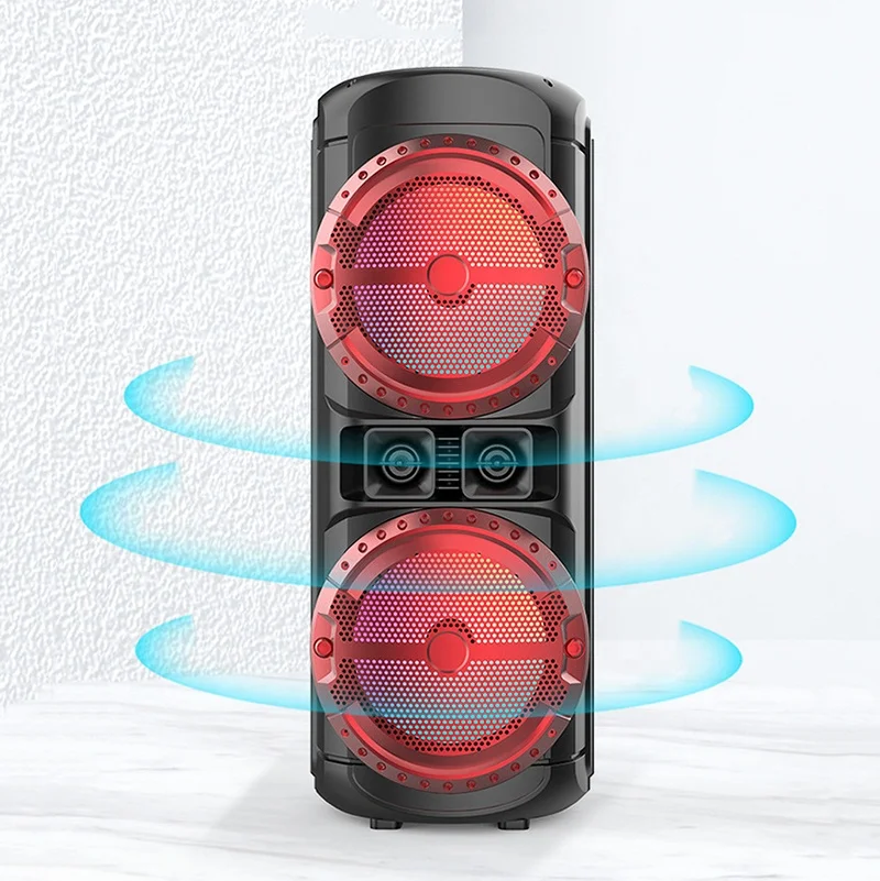 Factory Direct Fashion Wireless Party Big Size Professional Bluetooths Dj Box Battery Powered Wireless Speaker With Light Mic