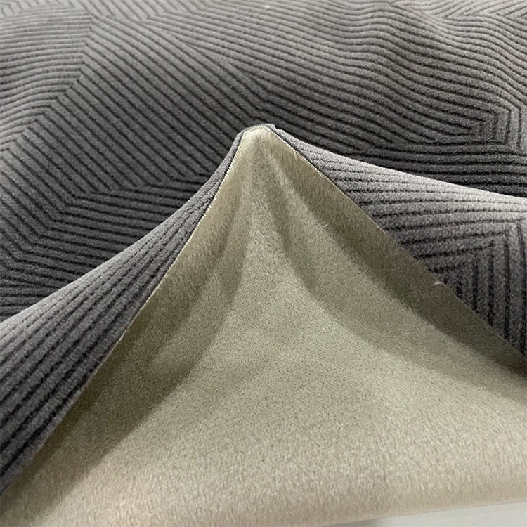 Oushida Polyester Spandex Fabrics Super Soft Burnout Bonding Corduroy Comfortable Stretch Velvet Knit Fabrics