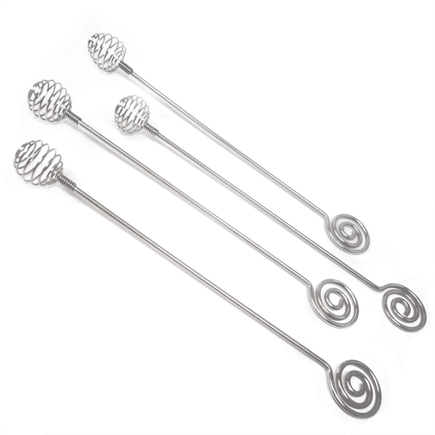7.8' Long Stainless Steel Spiral Design Honey Dipper Sticks