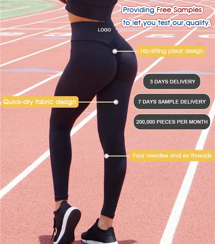 New design ladies scrunch bum leggings workout clothing leggins fitness sports