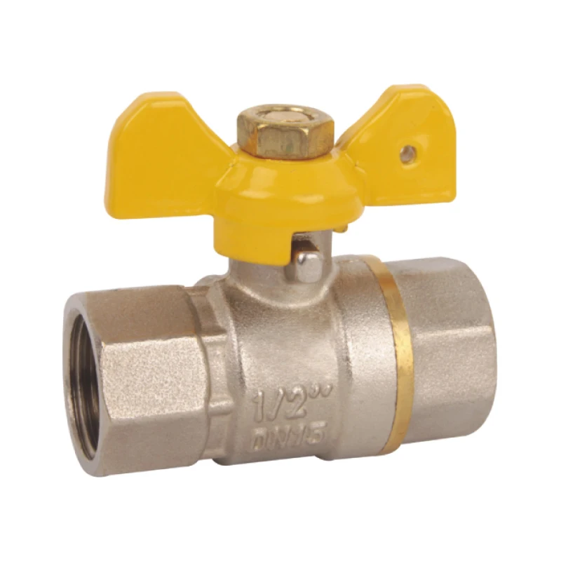 OLDE European Market  Brass Ball Valve Nickle Plated ball valve brass ball valve Gas Tee Handle FF 15MM 1/2 inch