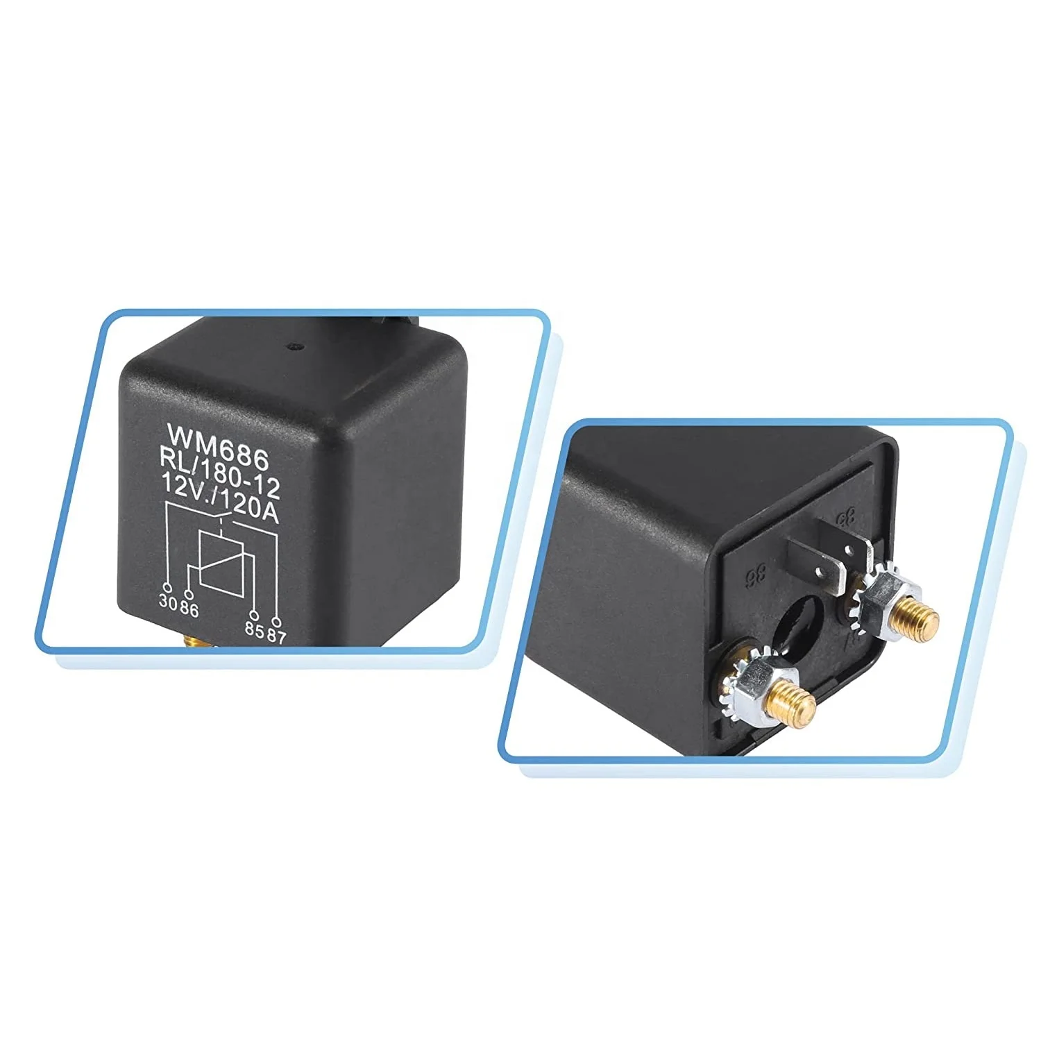 12V DC 100 Amp Split Charge Relay Switch 4 Terminal Relays Starter Relay for Car Truck Boat Marine 24V 120A