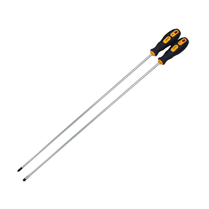 Screwdriver With Single Massage Handle Crv Metallic Orange And Black Handle Phillips And Flat
