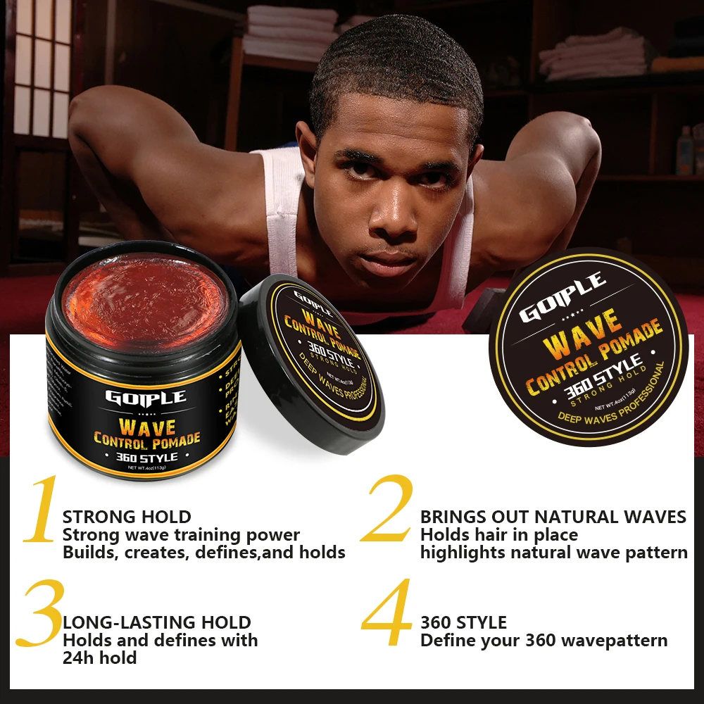 Man Hair Styling Product Custom 360 Styles Hair Curly Cream Wax Gel for Men Private Label Curl Hair Wave Pomade Cream for Curly
