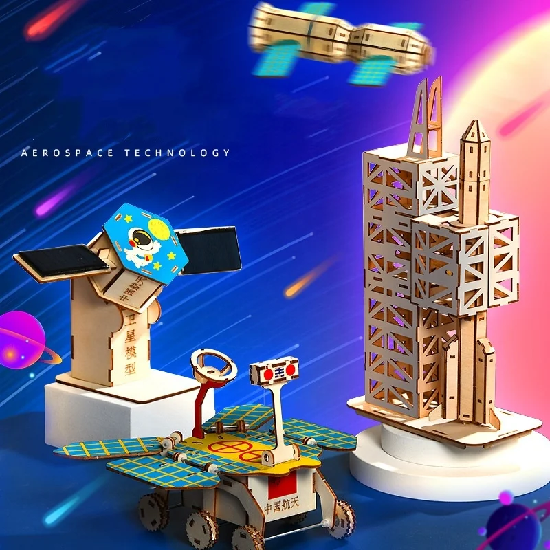 Scientific Experiment DIY Materials for Aerospace Handicrafts and Technology Projects Solar satellite model STEM Science toy