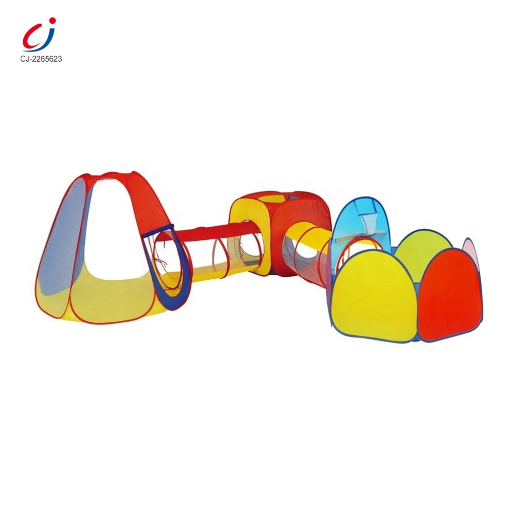 Portable foldable kids tent house play tunnel crawling pop up playhouse 3 in 1 pop up play tent with tunnel for kids