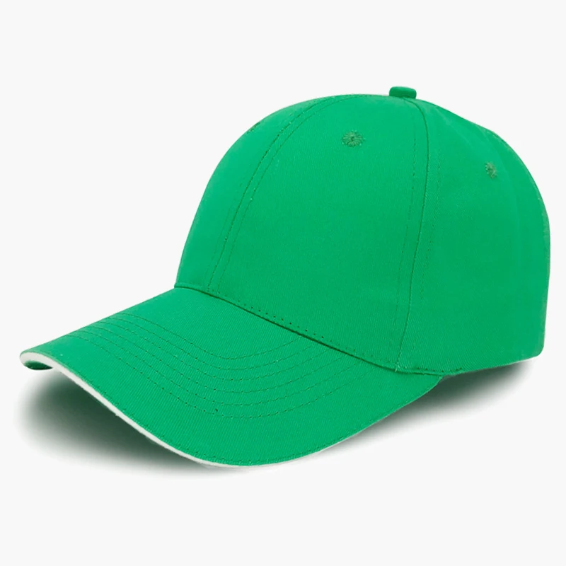 Very Low Price Cheap Green Sandwich Baseball Cap Adjustable Back White Caps QuickDrying Fabric Sport Unstructured Breathable hat