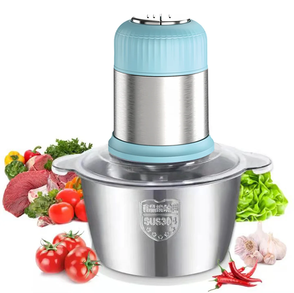 In stock 2l glass bowl  chopper  commercial baby food processor vegetable electric kitchen electric food chopper portable