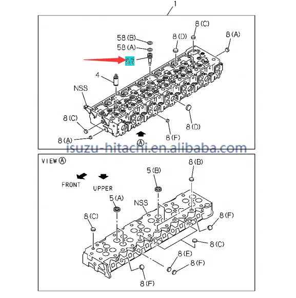 1-11129067-0/1111290670Excavator Engine Parts Injector water jacketZX450/ZX500/ZX650/ZX850/ZX470-5G  1-11129067-0/1111290670 6WG