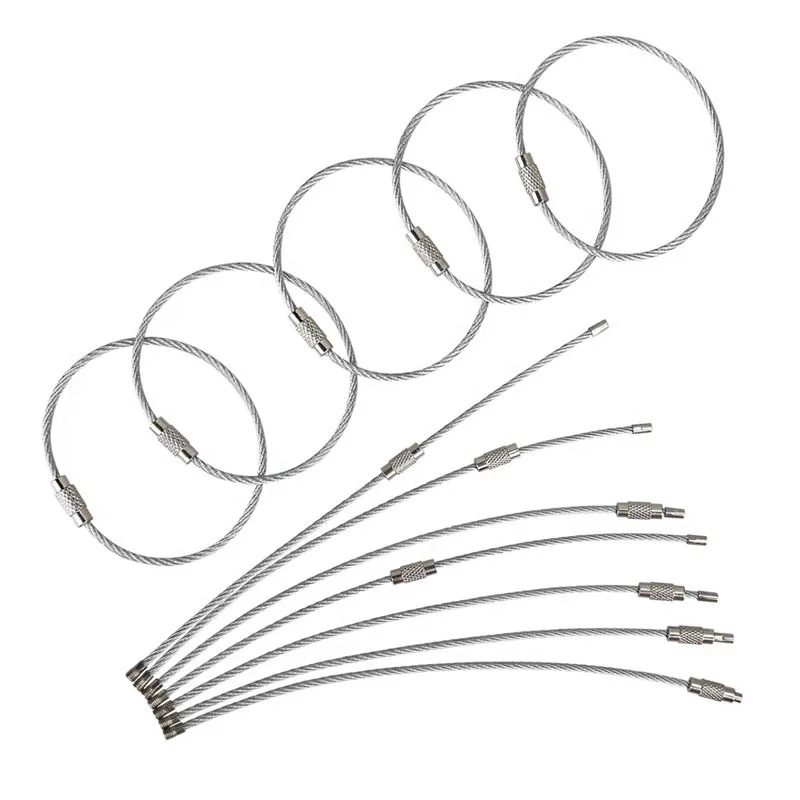 Металлический брелок из нержавеющей стали с винтовым замком, брелок из нержавеющей стали