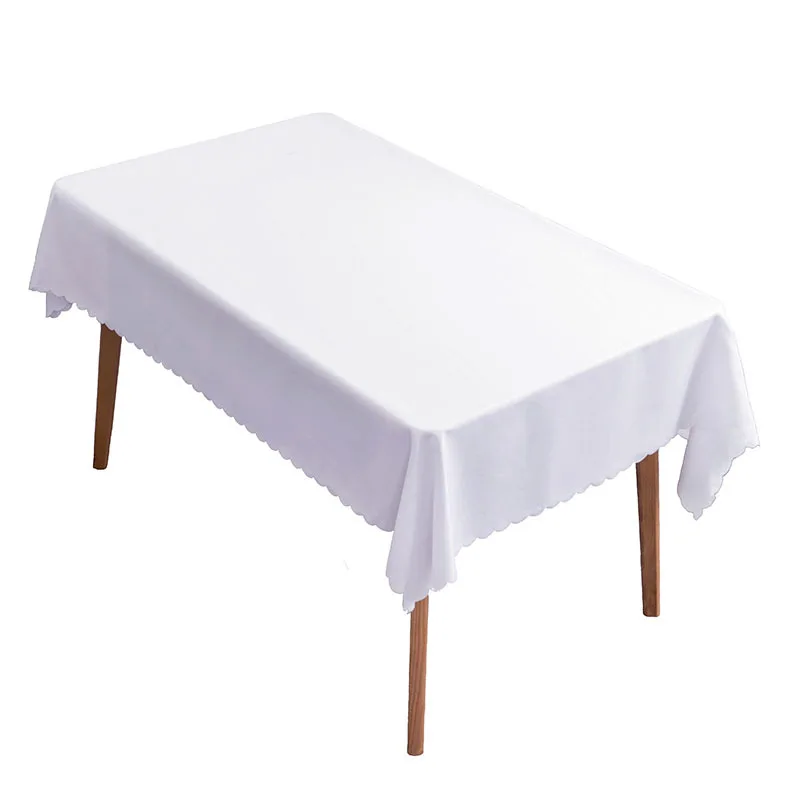 Wholesale Luxury 60x102Inch Round Polyester Table Linen White Table Cloths Tablecloths For Wedding Hotel Party Restaurant