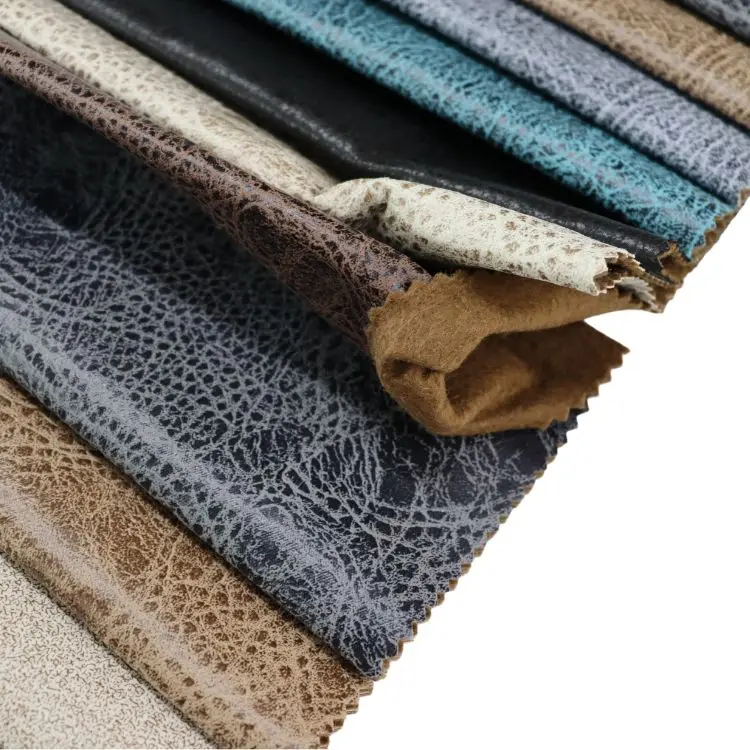 Shaoxing wholesale leather looking fabric for sofas upholstery