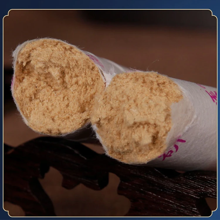 10pcs/box 1.8*20cm High Purity Golden Moxa Sticks handmade Moxa Roll moxibustion for Mild Moxibustion Heat Treatment for sale
