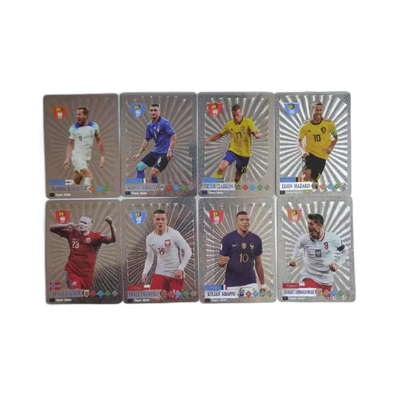 wholesale 55pcs football star Gold foil flash card Board game World Class collection