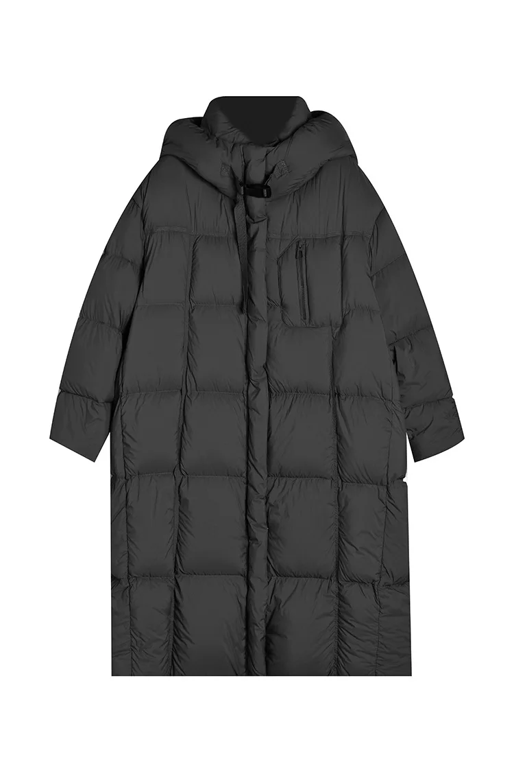 24 Winter New 90 White Duck Loose Long Down Thick Warm Korean Style Quilted Jacket