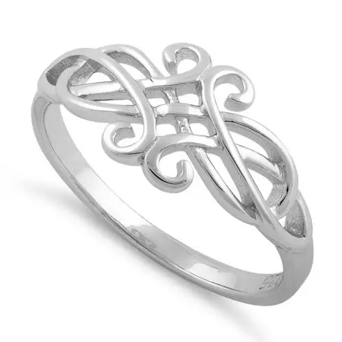 CL-543 Chinese knot ring sterling silver 925 rings wedding band trendy jewelry women finger ring