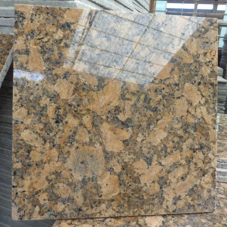 Giallo Brown Granite slabs for Home decor Polished Brown Granite Countertops