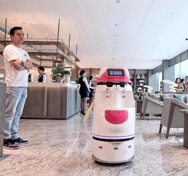 
Hotel Robot Delivery Robot Waiter Restaurant Robot New Product 2021 High Efficiency Provided Easy Operation Foshan Modern 