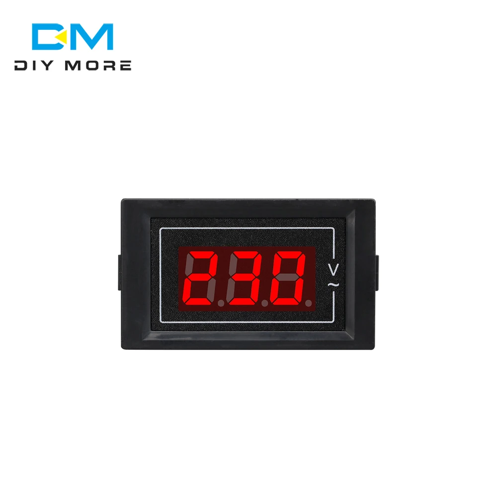 Digital Voltmeter Ammeter AC60-500V LED Display Voltage Current Meters Tester Detector Red Single-phase AC Head Monitoring
