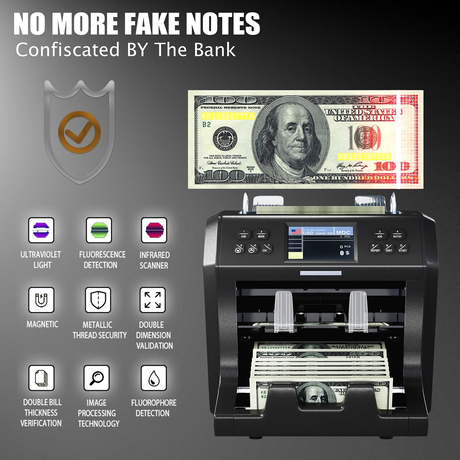 WT-800  CIS mixed USD MXN GBP EURO CNY XOF XAF NGN currencies value cash note counting machine